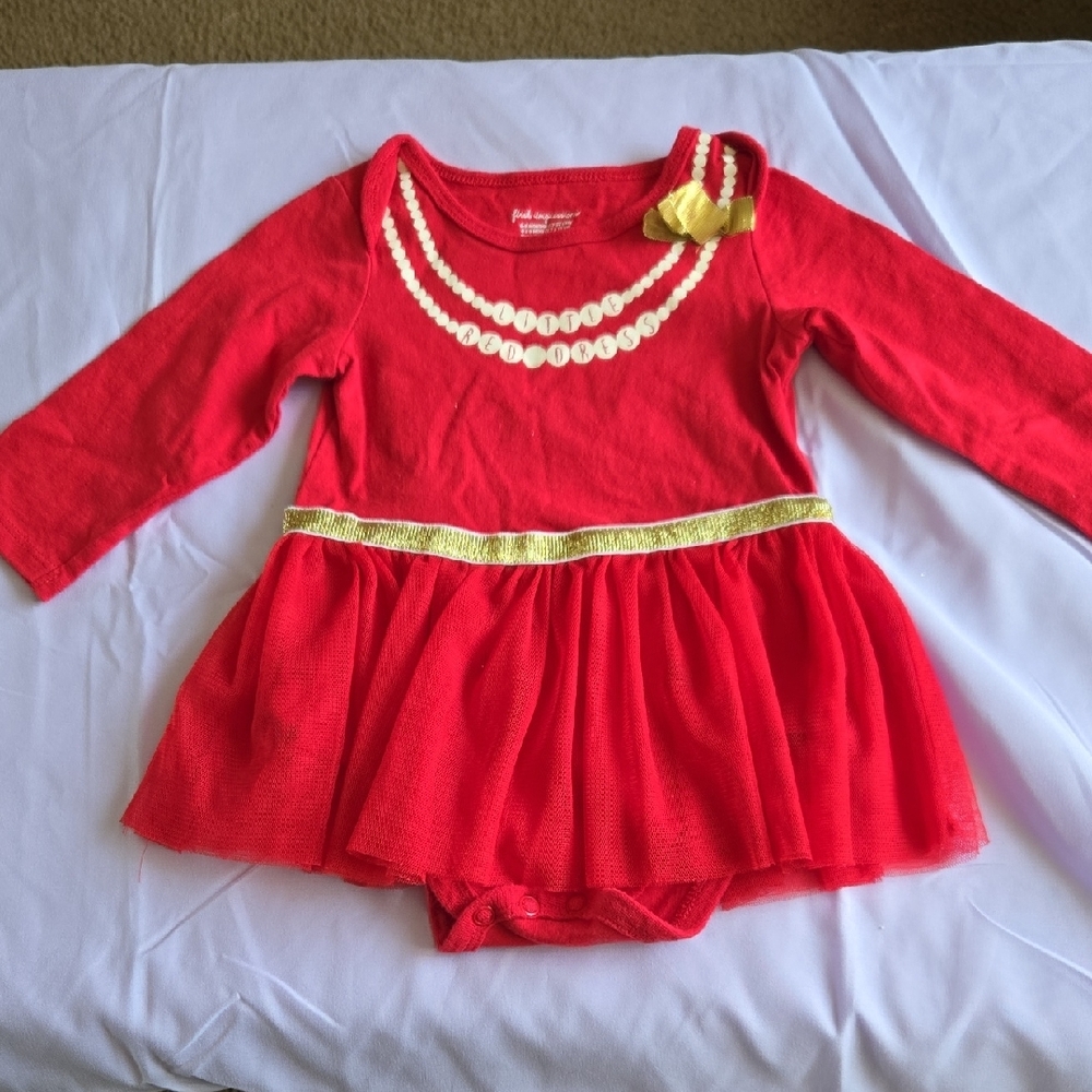 First Impressions Red Dress with Gold Accents